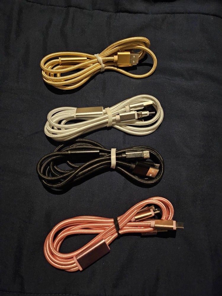 3 in 1 High Quality Braided 2A Fast High Speed Charging USB Data Cable