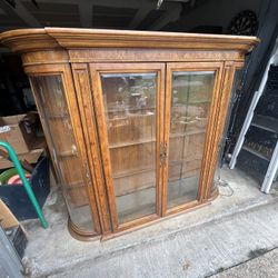 Vintage Curved Curio China Cabinet 