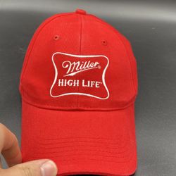 Miller High Life Red Adjustable Baseball Hat Cap Great Condition