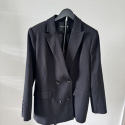 Charcoal Double-Breasted Blazer | Classic Tailored Jacket