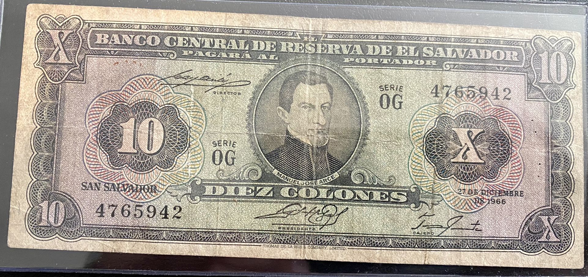 10 Cólones 1967 El Salvador