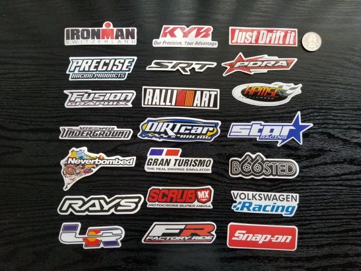 JDM Racing Car Logo Waterproof Stickers 100pc