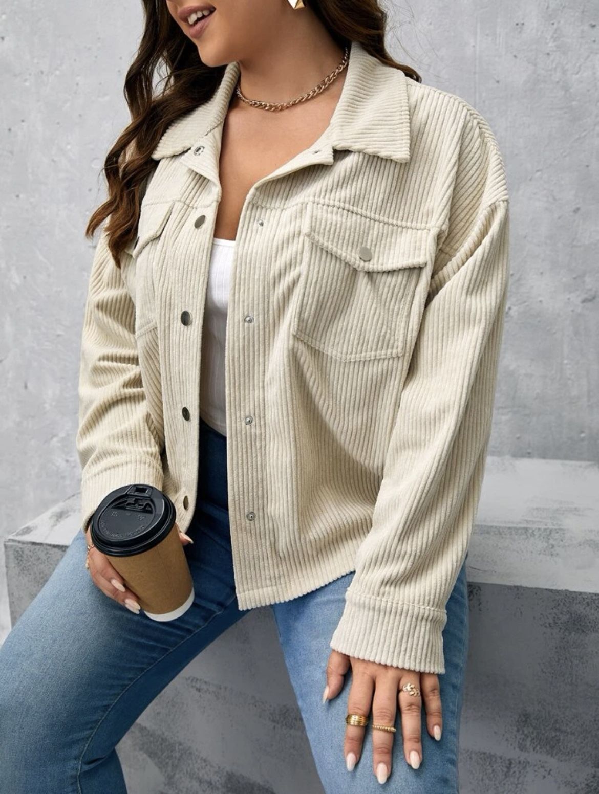 LUNE Plus Flap Pocket Drop Shoulder Jacket