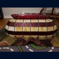 Vintage Stained Glass Pool Table Light 