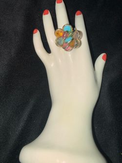 Vtg uranium glass cocktail ring