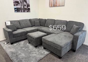 Sectional sofa w/ chaise and ottoman