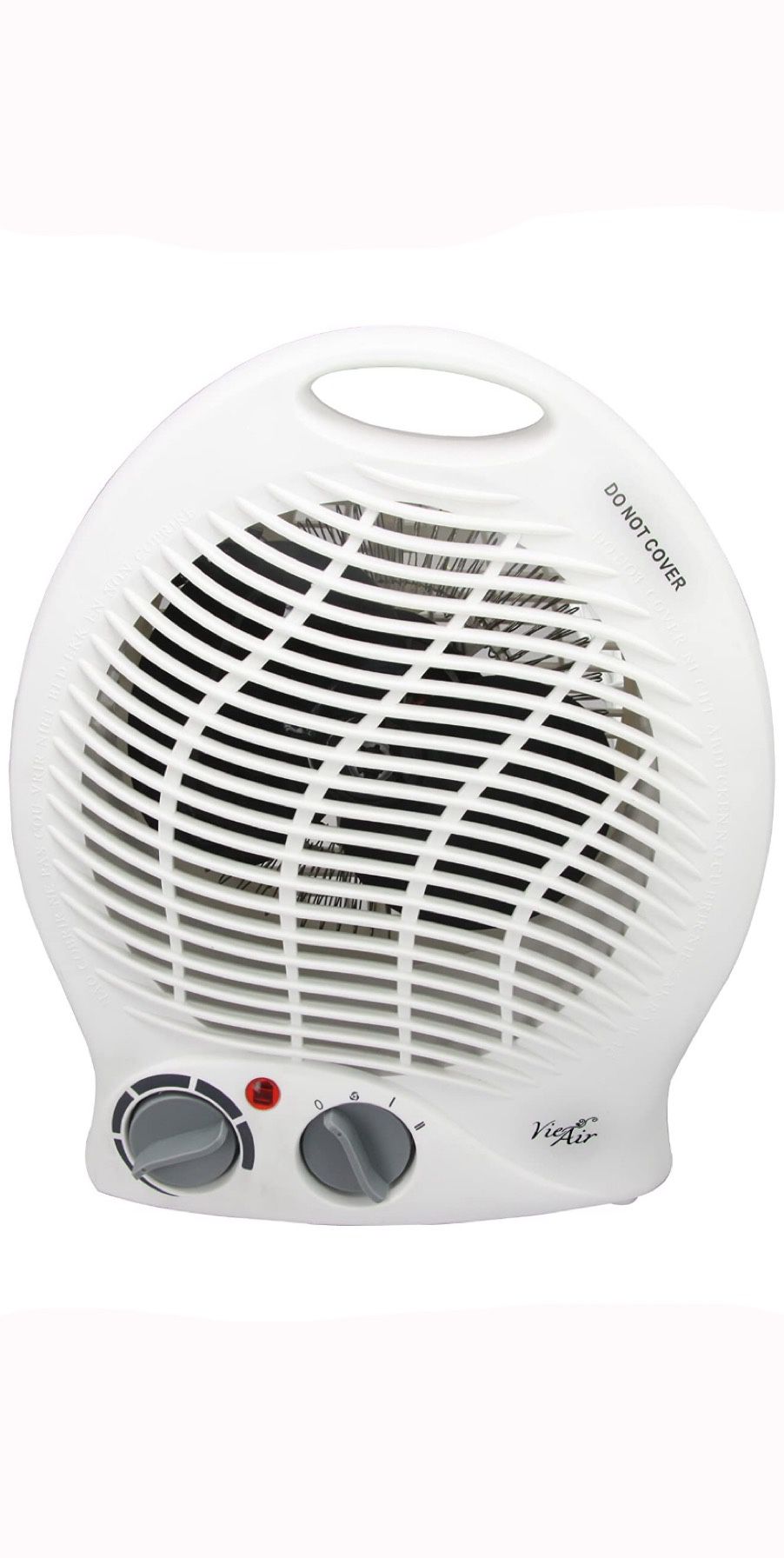 Vie Air 1500W Portable 2 setting White home fan heater with adjustable Thermostat
