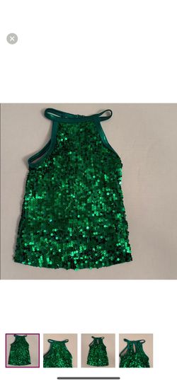 Balera Green Sequin Kids Top 