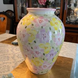Large Floral Ceramic Vase
