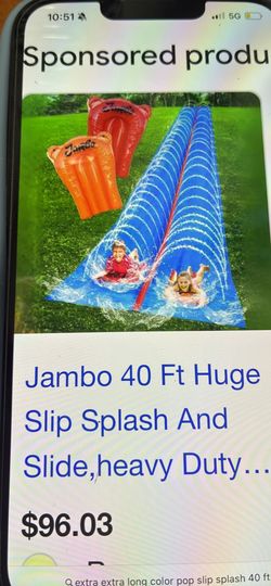 Extra Long Slip Splash And Slide