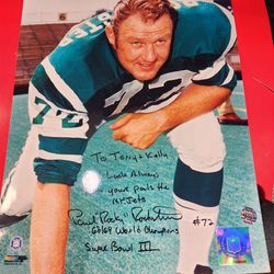 Paul Rochester Autographed Signed Inscribed 8X10 W/HOLO COA New York Jets