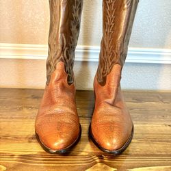 Tony Lama Vintage cowboy boots, model 6524, Tan colored, Size 12D