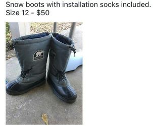 Snow boots with installation socks