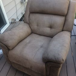 Tan Recliner W/USB and Power Outlets 