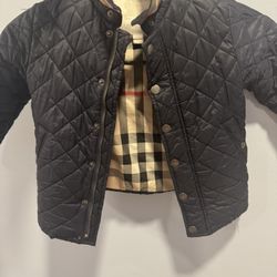 Burberry boy blue Quilted Jacket  2T