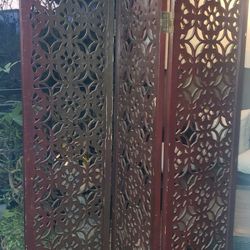 Carved Wood Room Divider