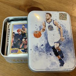 Golden State Warriors Card Lot W/Curry Tin