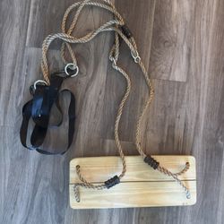 Wooden Hanging Swing Happy Pie 78” Adjustable All Ages