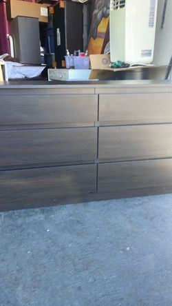 Dark Brown 6-Drawer Double Dresser