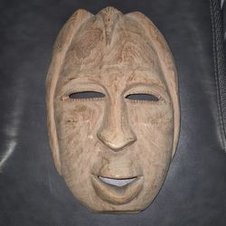 Vintage Carved wood face mask African tribal