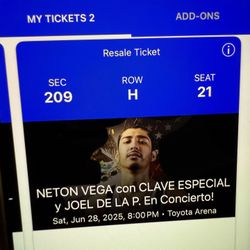 Neton Vega Concert Tickets (2)