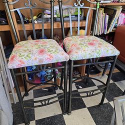 Pair Of Metal Bar Height Stools,  $45 For The Pair