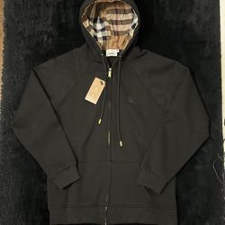 Burberry Zip Up Hoodie W/Check Hood|Size M|BNWT🏷️