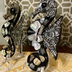 MCM Set of 4 Lucite Seahorses 