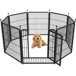 Dog Playpen Designed for Indoor / Outdoor Use, 32" Height 8 Panels for Medium Dogs│Patent Pending
