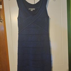 Tight Blue Sparkle Sleeveless Short Dress Skirt 