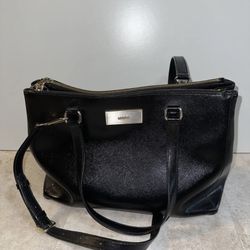 DKNY Saffiano Leather Black Handbag Satchel Large Crossbody Purse Tote