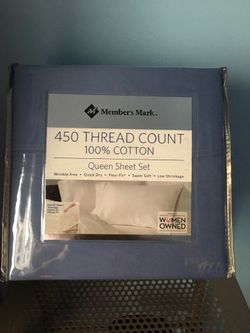 Member's Mark 450-Thread-Count Queen Sheet Set (Corsican Blue)