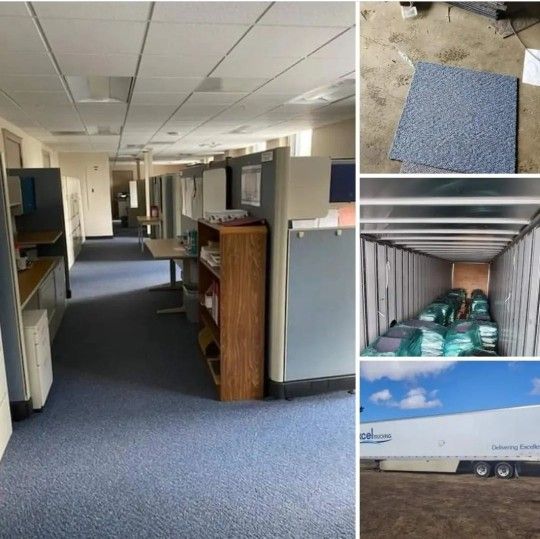 Blue Mix 18 yr Rated Commercial Carpet Tile 1000 Sqft Pallet $500