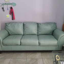 Light Green Leather Couch