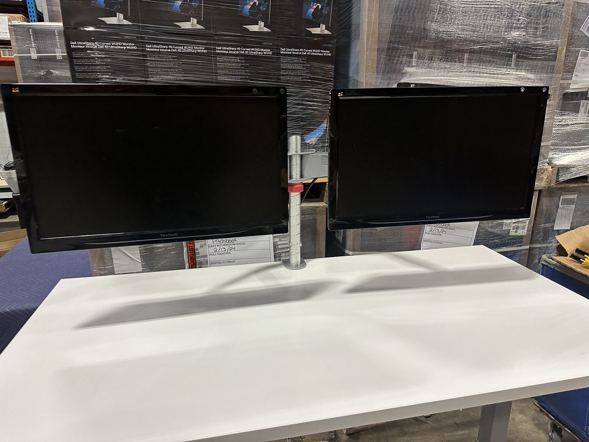 Knoll dual arm & 24” Viewsonic Bundle 