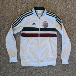 Adidas Mexico Women’s Track Jacket Size XS 3 Stripe White Tri Full Zip Used