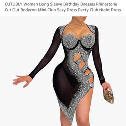 Black Sexy Dress /rhinestones 