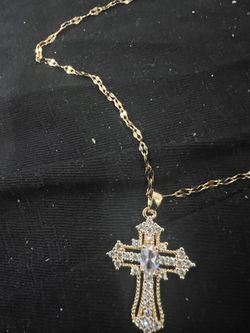 Sparkle Necklace With Crystal Cross…new