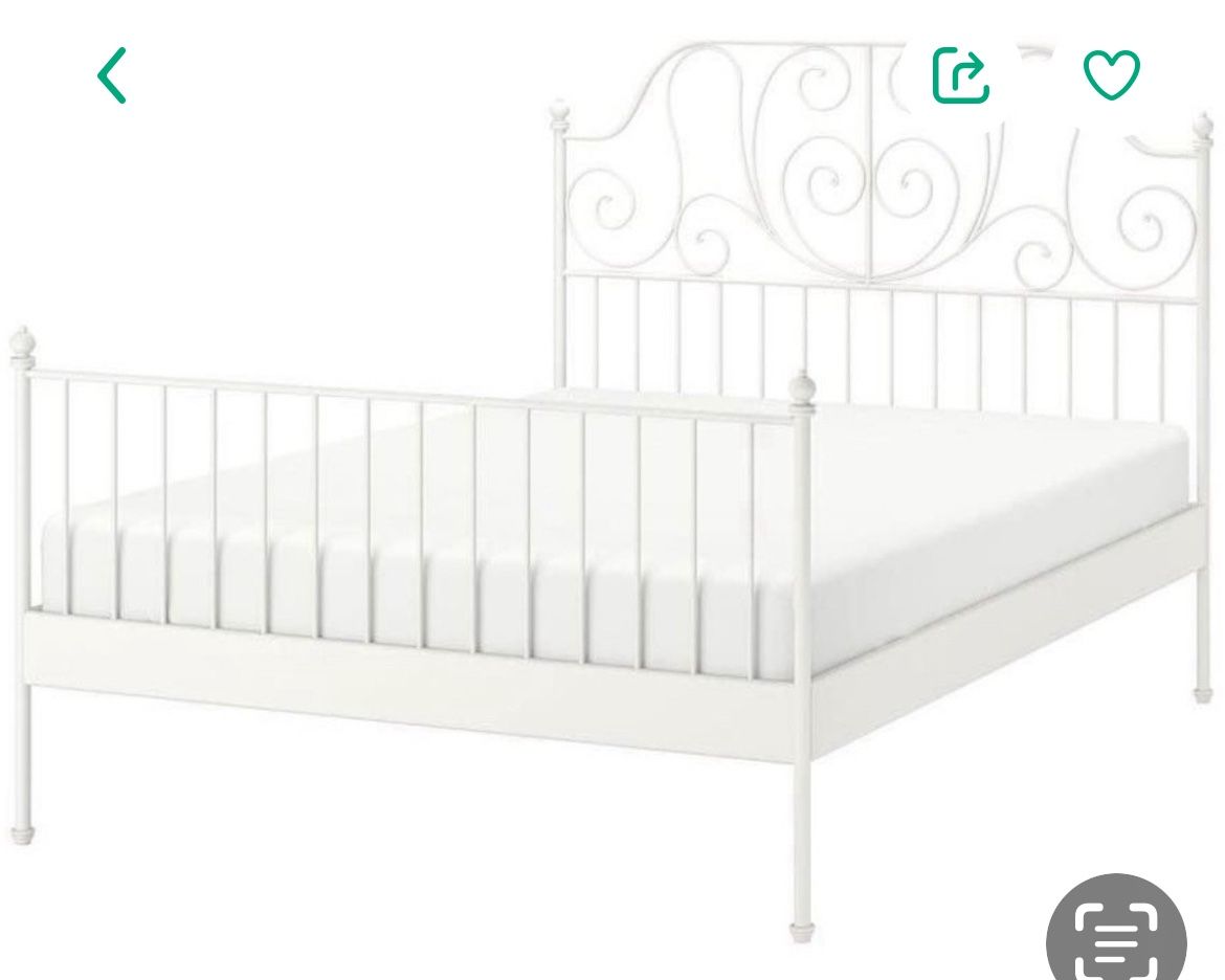 White Wrought Iron Queen Size Bed Frame