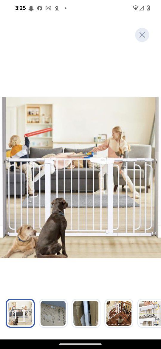 New $30. Cumbor 29.7-57" Extra Wide Baby Gate for Stairs, Mom's Choice Awards Winner