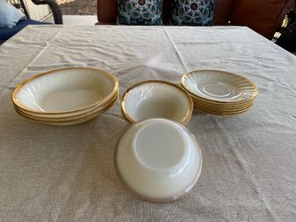 Vintage Bowls/Saucers with 22K Gold Trim