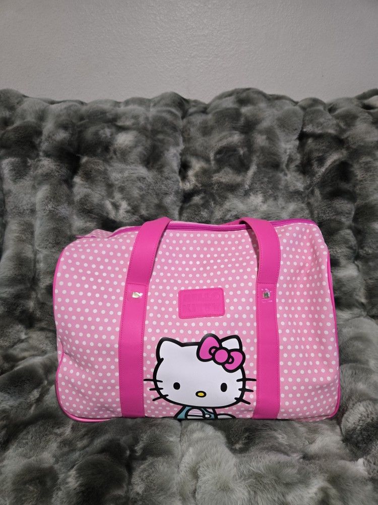 Hello Kitty Pink Rolling Duffel Luggage Bag Suitcase