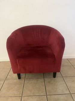 Burgundy velvet accent chair