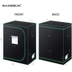 MAXSISUN 4x2 Grow Tent 600D Mylar Hydroponic Indoor Plants Growing Tent with Observation Window and Floor Tray 48x24x60 Grow Cabinet