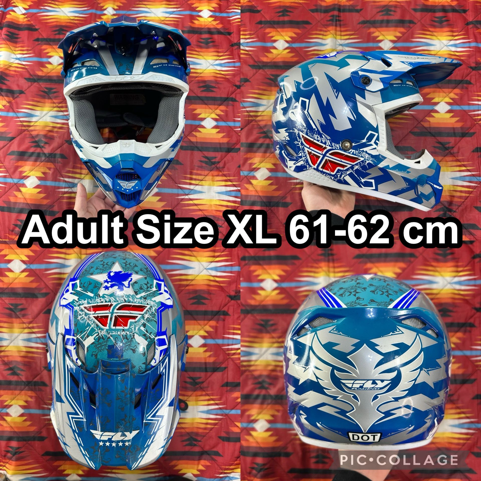 Fly Racing Closed Face FL-304 Kinetic Helmet Mens Size XL 61-62 cm Jerry Lathrop