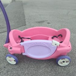 Beautiful Pink Princess Wagon For Children 