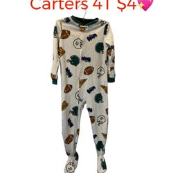Carter's 4T Boys 1 piece Fleece PJs Pajamas Football Baseball Soccer Sports💖💖M7