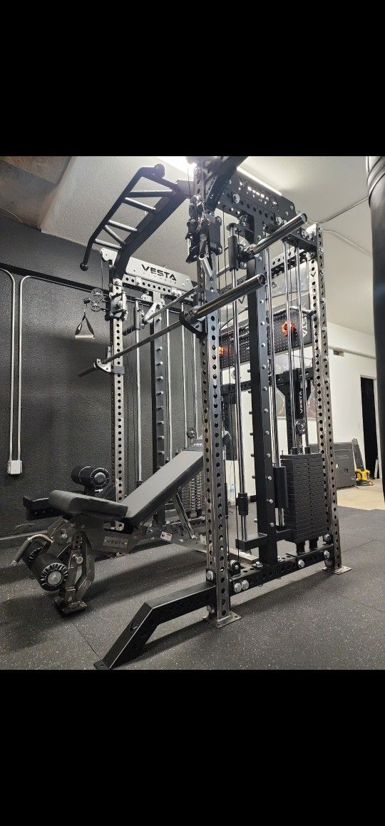 ⛔️ULTIMATE PRO SERIES 3 IN 1 HEAVY DUTY COMMERCIAL GRADE SMITH/FUNCTIONAL TRAINER POWER RACK 400 LBS STACK WEIGHTS (BRAND NEW )