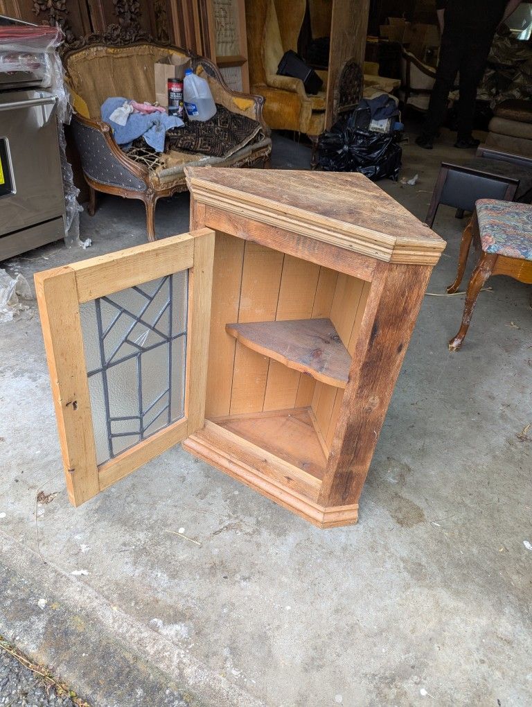 Antique Pine Corner Cabinet