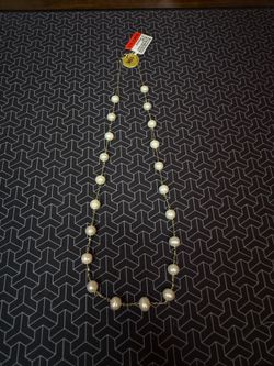 10k yellow gold cultured freshwater pearl necklace